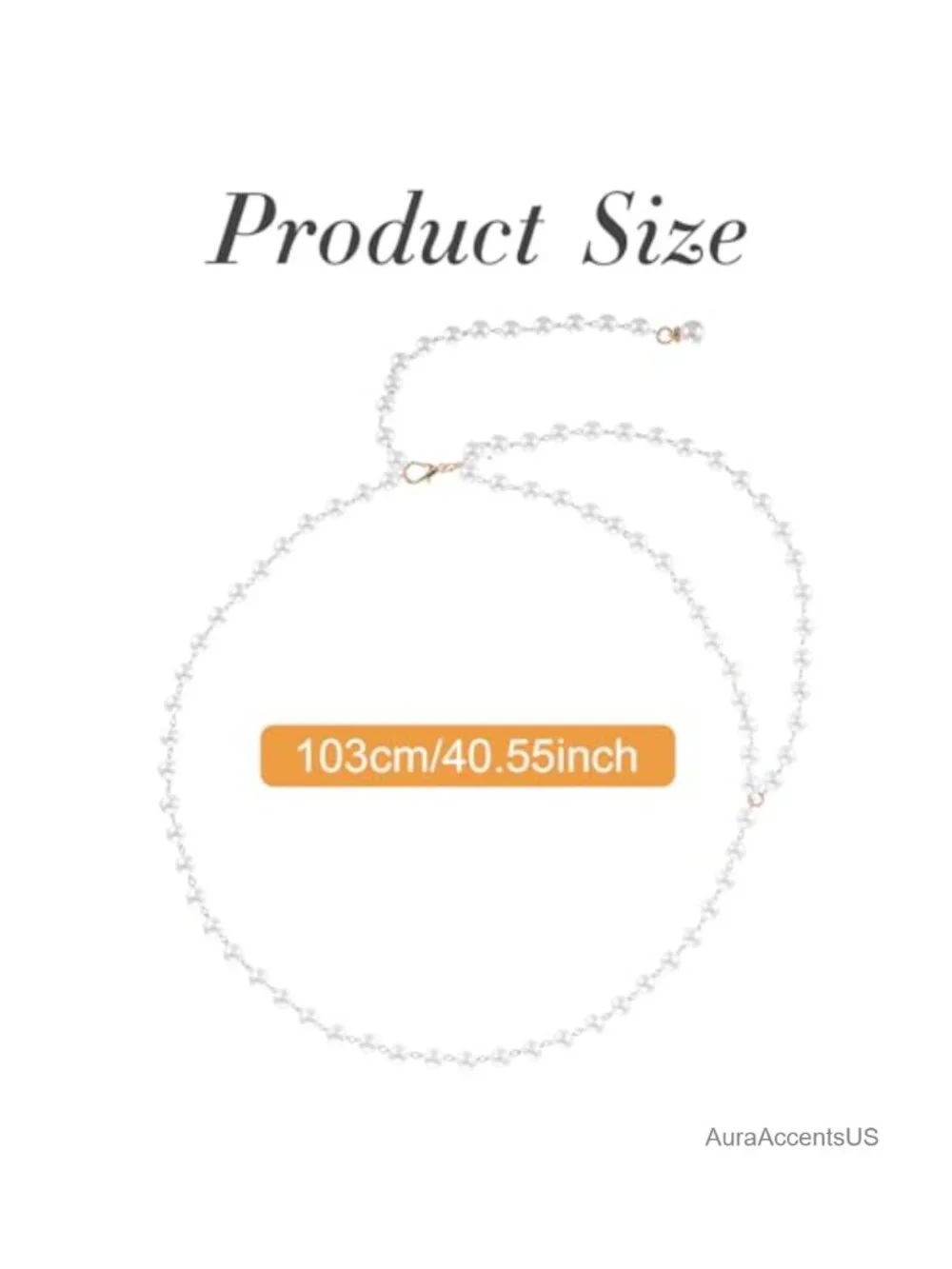 Pearl Waist Chain Adjustable Layered Pearl Belt for Women Dress Jeans Beach